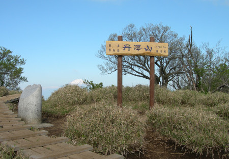 丹沢山山頂標識